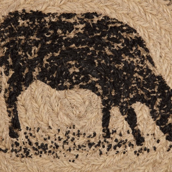 Farmhouse Cow Jute Trivet - Picture 2 of 3
